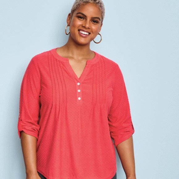 Swiss Dot Top with Pintucks - Picture 2 of 2